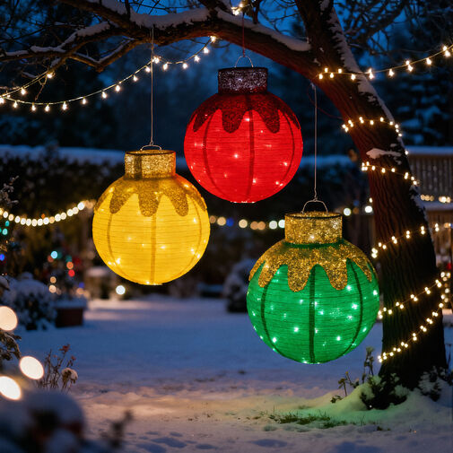 59772C • Világító dekoráció - gömbdísz - 60 LED - 60 x 83 cm - piros - 100-200V AC