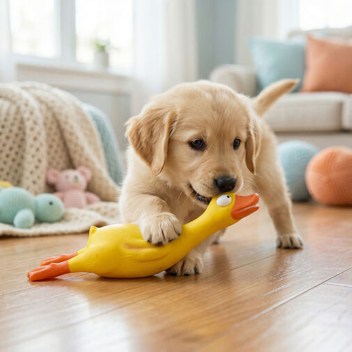 60038 • Kutyajáték - csirke alakú - sípoló - latex - 6 x 20 cm