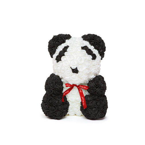 A0220-PA • Rózsapanda - Piros masnival - 25 cm