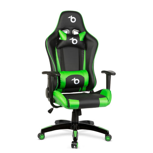 BMD1106GR • Gamer szék - derékpárnával, fejpárnával - zöld