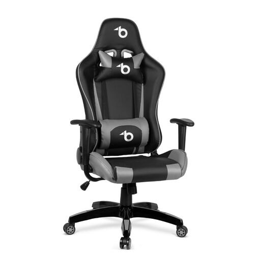 BMD1106GY • Gamer szék - derékpárnával, fejpárnával - szürke