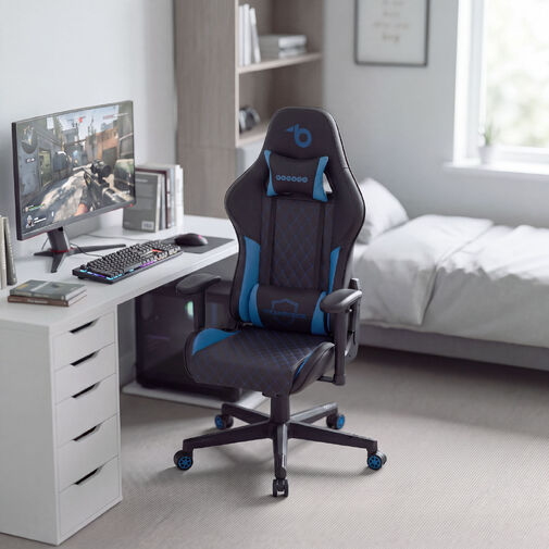 BMD1124BL • TItanForce gamer szék párnával - fekete/kék - 122 x 65 x 53 cm
