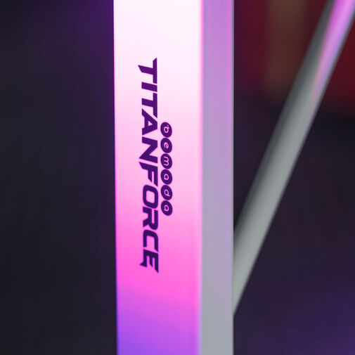 BMD1128WH • Gamer asztal - 120 x 60 x 75 cm - RGB LED, USB, pohártartó, fejhallgató tartó, szénszálas - fehér
