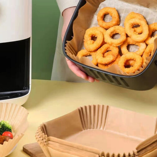 BW1020A • Air fryer sütőpapír - olaj nélküli sütőhöz - négyzet - 20 cm - 50 db / csomag