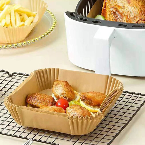BW1020B • Air fryer sütőpapír - olaj nélküli sütőhöz - négyzet - 23 cm - 50 db / csomag