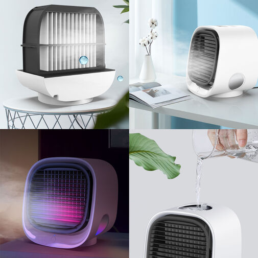 BW2009WH • Hordozható mini léghűtő ventilátor - USB - fehér