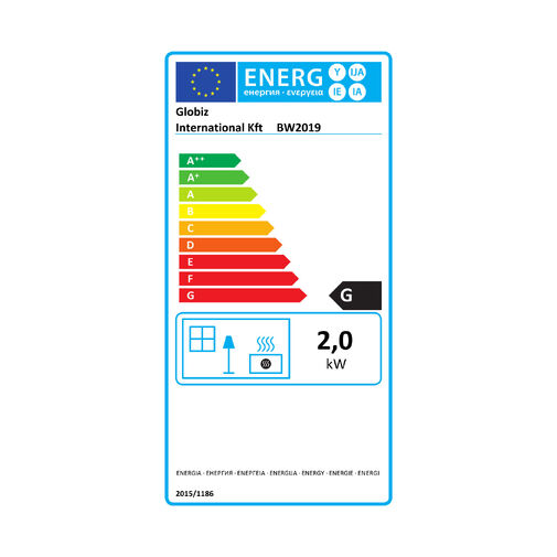 BW2019 • Elektromos fali / szabadonálló kandalló - hősugárzó - LED, íves
