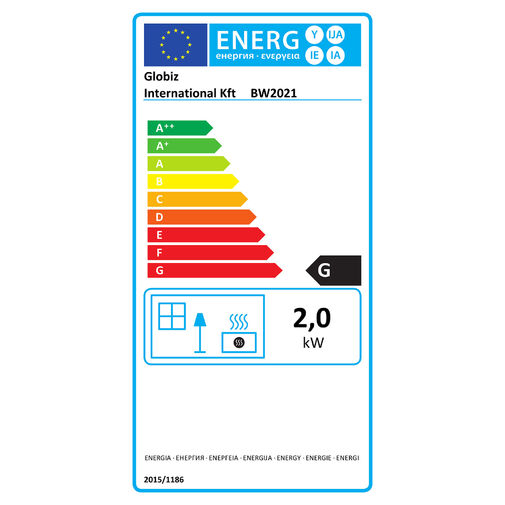 BW2021 • Elektromos kandalló - hősugárzó + LED - 37 x 23 x 51 cm