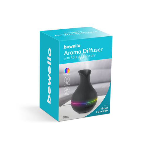 BW2031A • Fényterápiás aroma diffúzor - fekete - 120 ml
