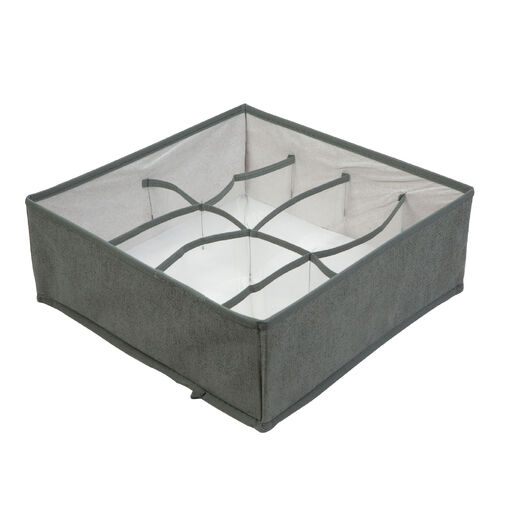 BW2078 • Szövet tárolódoboz - 32 x 32 x 12 cm - 8 zseb - szürke