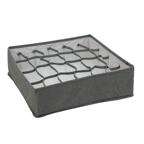 BW2080 • Szövet tárolódoboz - 32 x 32 x 10 cm - 24 zseb - szürke