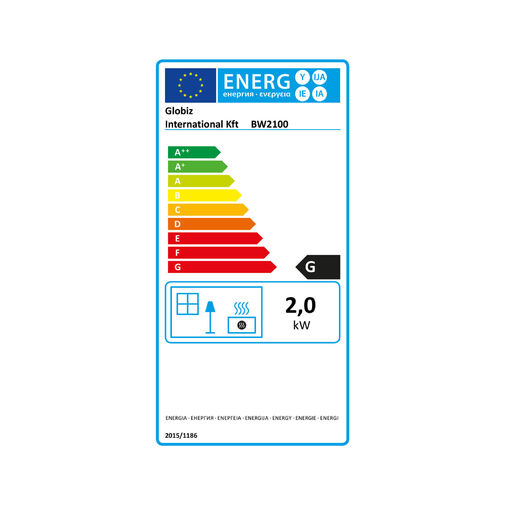BW2100 • Fali hősugárzó - 1000/2000W - LED kijelző - 230V - fehér