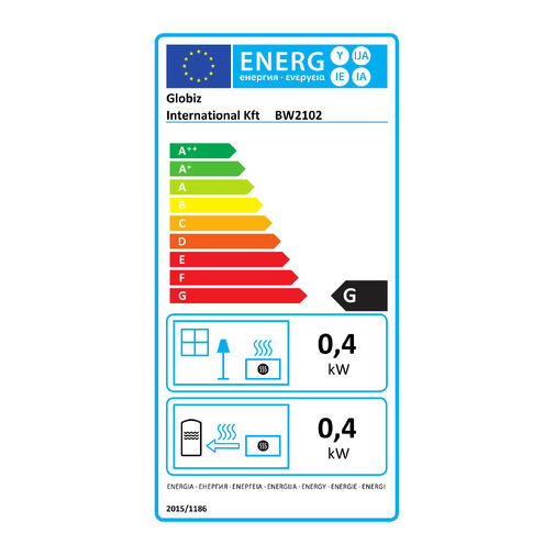 BW2102 • Mini hősugárzó - 400W - LED kijelző - 230V - fekete