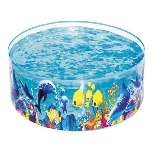 DA00533 • Merevfalú medence gyerekeknek - halas mintával - 183 x 38 cm