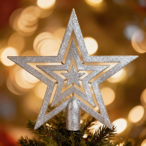 EDO-3083 • Karácsonyfadísz szett - 100 db gömb + csúcsdísz - ezüst