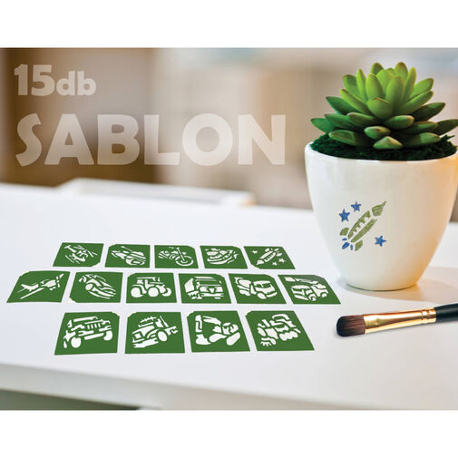 TY50155 • Sablon szett - járművek - 15 db-os