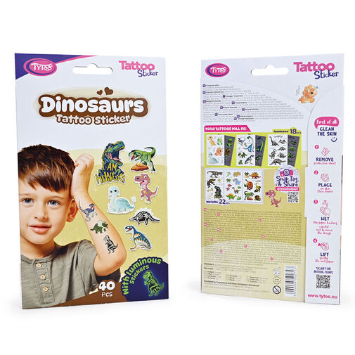TY50270 • Dinoszauruszos tetoválás matrica szett - 40 db / csomag