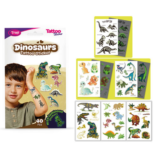 TY50270 • Dinoszauruszos tetoválás matrica szett - 40 db / csomag